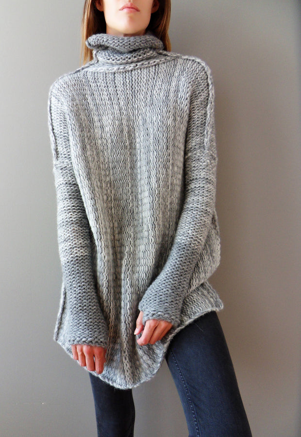 Oversized Alpaca Chunky knit sweater | Roseuniquestyle.